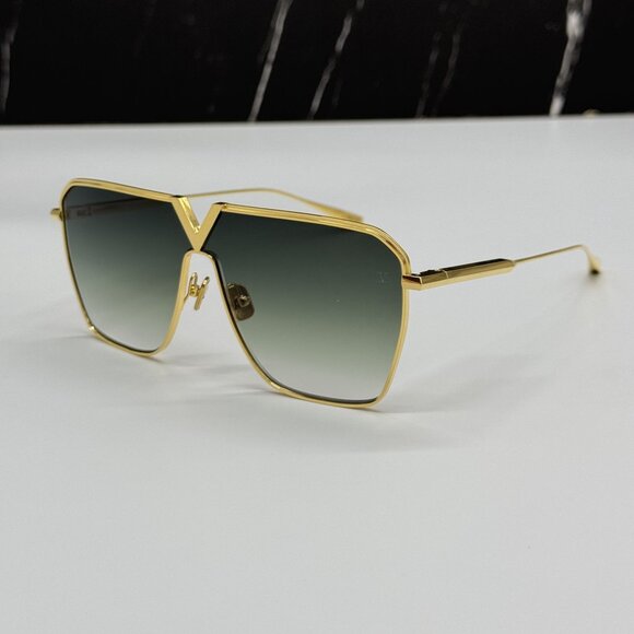 NEW VALENTINO SUNGLASSES GOLD WOMEN VALENTINO V-GOLD SHIELD VLS-137C main image 12